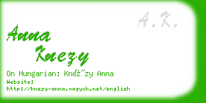 anna knezy business card